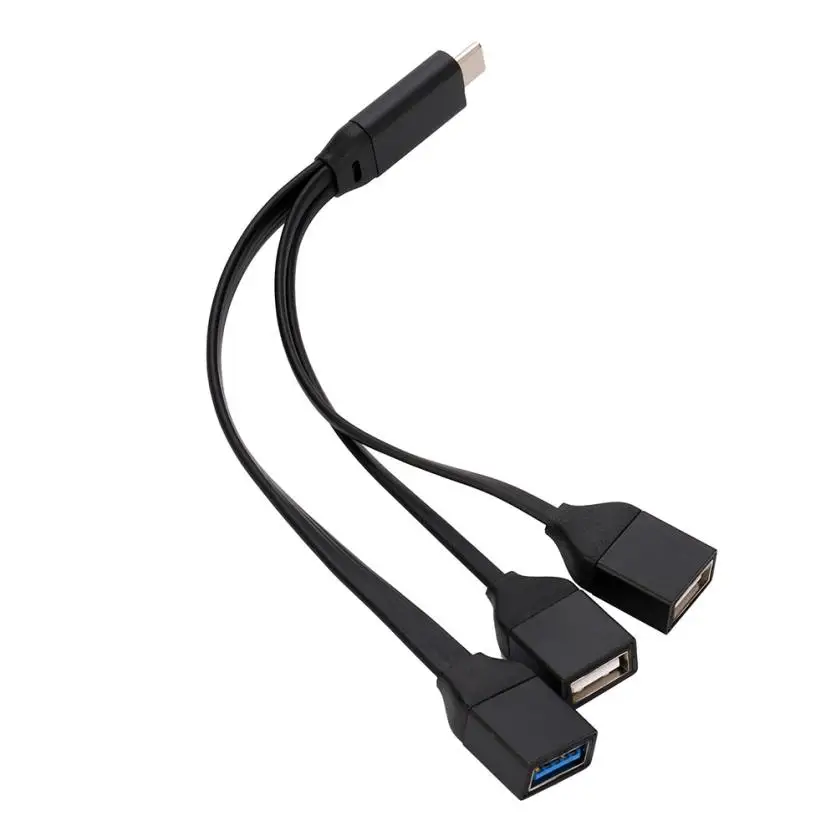 USB-C 3,1 type C к USB концентратор 3 для школы, больницы кабель для телефона ПК ноутбук Macbook 17Dec22 - Цвет: Черный