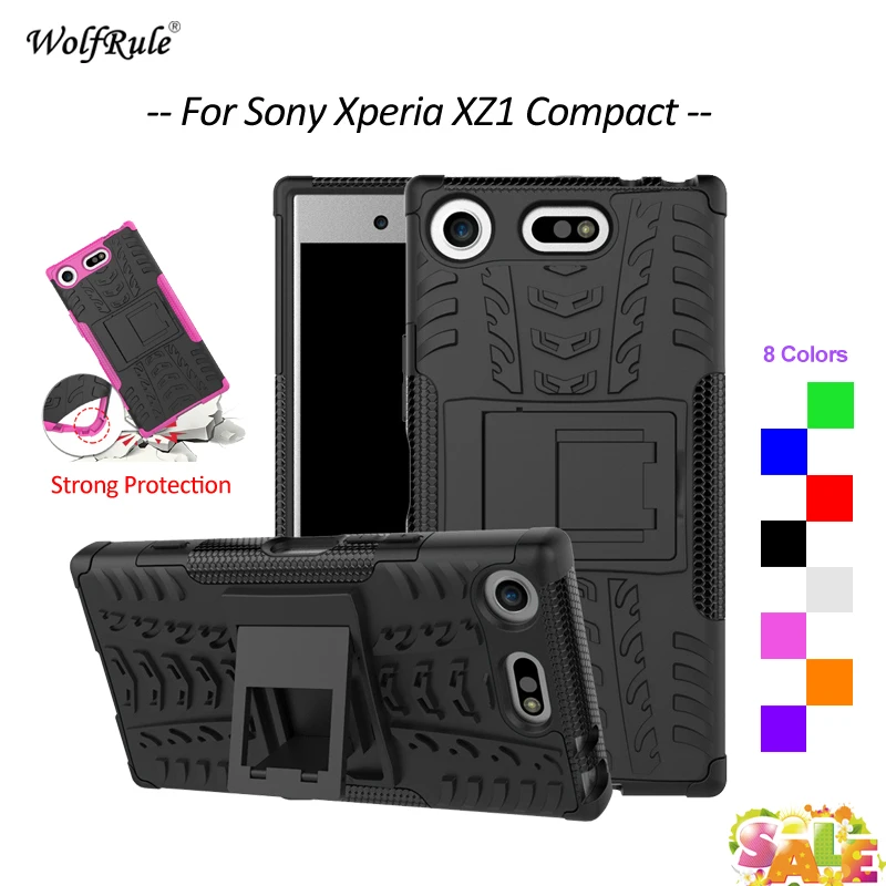 Cruzerlite Cover per Sony Xperia XZ1 Compact, Carbon Fiber Shock Absorption Slim TPU Cover Custodia per Sony Xperia XZ1 Compact (2017) (Red