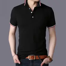 Летняя мужская рубашка поло, мужская деловая Повседневная 95% хлопковая брендовая Новая мужская рубашка поло с коротким рукавом размера плюс 3XL