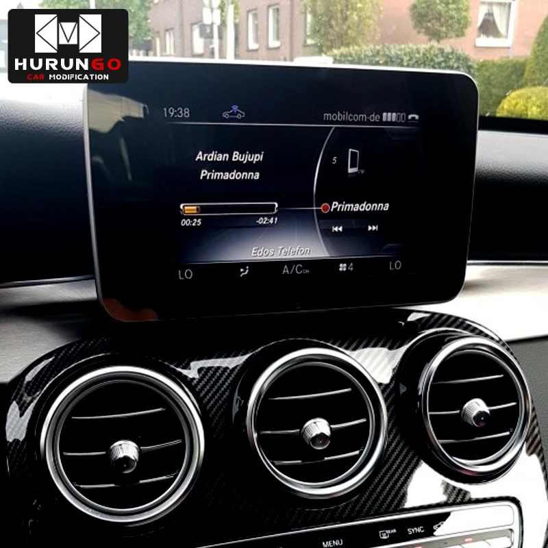 

ANZULWANG Center Control Navigation Screen Protection Trim Panel For Mercedes Benz C class W205 GLC 200 260 2015-17 Car Styling
