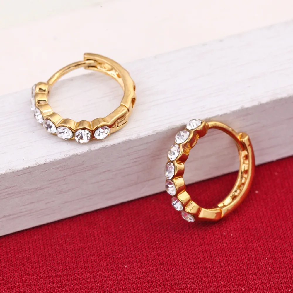 Nice Fashion Gold Stud Earrings Popular Rhinestone Princess Earrings ...