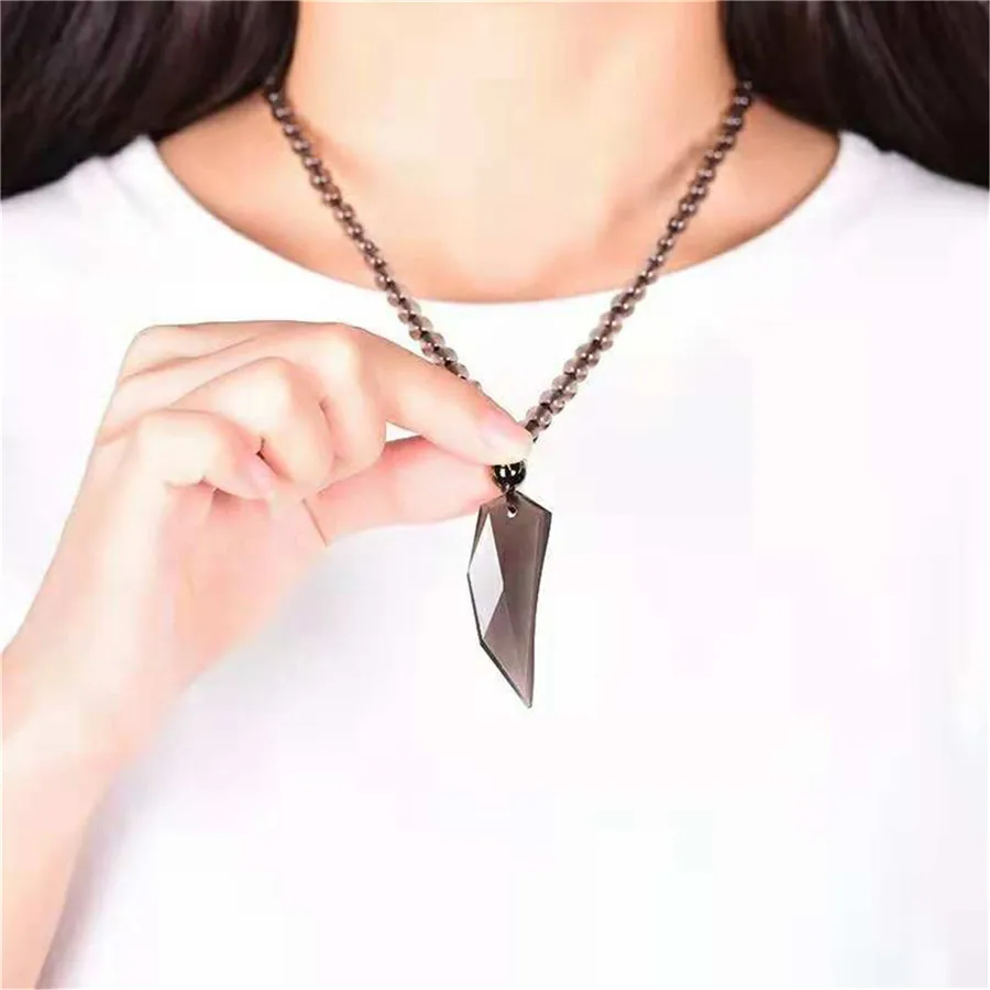 Natural Genuine Ice Obsidian Pendant Women Men Powerful Necklace Fashion Crystal Pendant Bead 50x28x8mm (5)