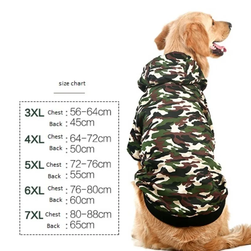 NEW Autumn Large Dog Velvet Dinosaur Costume Apparel Halloween Pet Warm Suit Hoodie Coat 3XL 4XL 5XL 6XL 7XL - Цвет: Camo