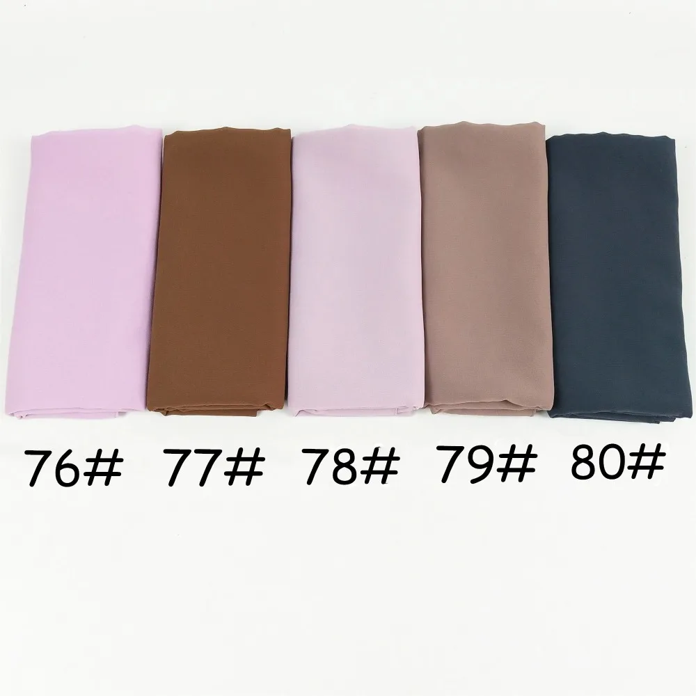 H65 шт. 100 шт. Лидер продаж пузырь шифон хиджаб мусульманский шарф best шаль 180 * см 75 см можно выбрать цвета