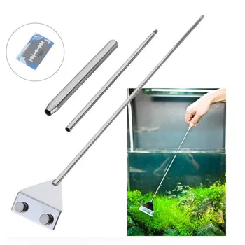 

Aquarium fish tank shaver,Remove algae from the glass.Stainless steel scraper knife.Extend the handle.Efficient and convenient,