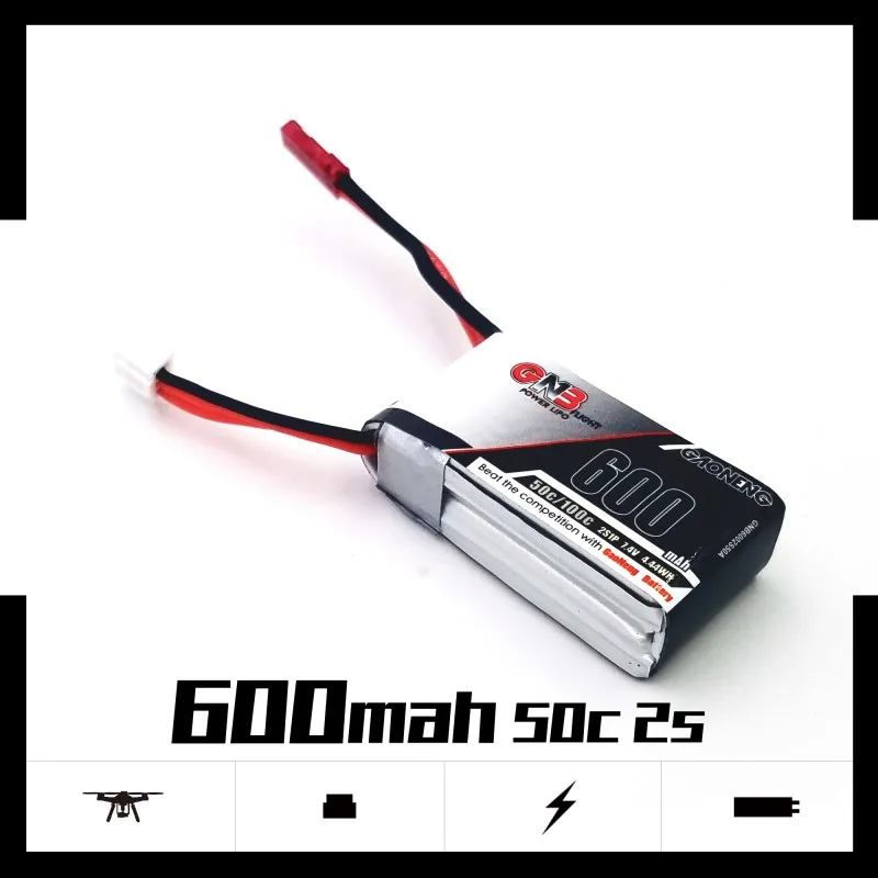 

2PCS Gaoneng 600mAh 2S 7.4V 50C/100C Lipo battery with JST/XT30 Plug for DYS FPV Racing Drone 4 axis RC Quadcopter Racer Drone