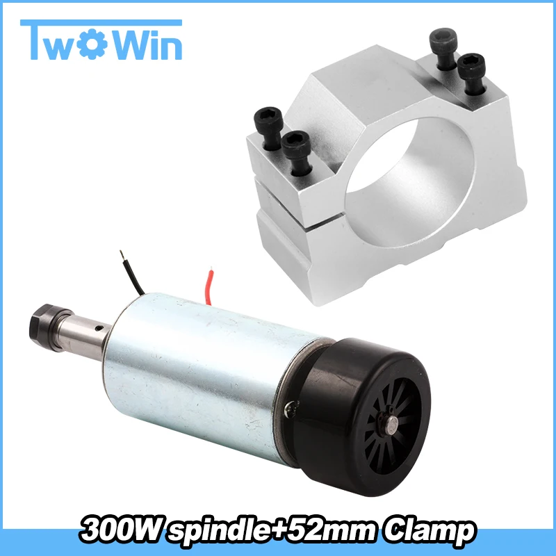 

300w spindle CNC spindle motor cnc spindle air cooled + 52mm clamp ER11 Chuck for For CNC Engraving