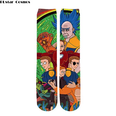 Носки Plstar Cosmos Rick and Morty, носки с 3d рисунком, мужские и женские забавные носки с 3D принтом, высококачественные носки с рисунками, dropshopping-4