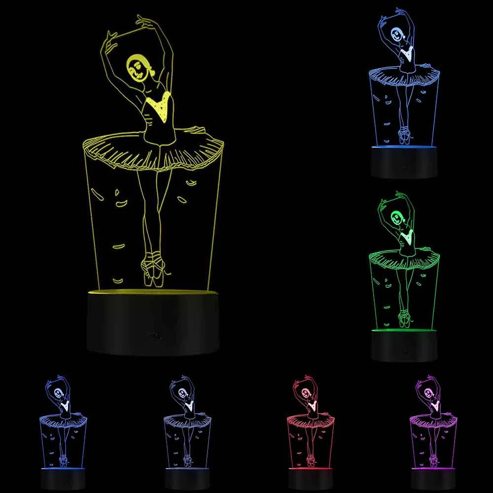Балерина светодиодный неоновый светильник s балетная танцовщица USB светящаяся Ночная лампа для девочек декоративная настольная лампа балетный светильник подарок для нее - Цвет: Plastic Base