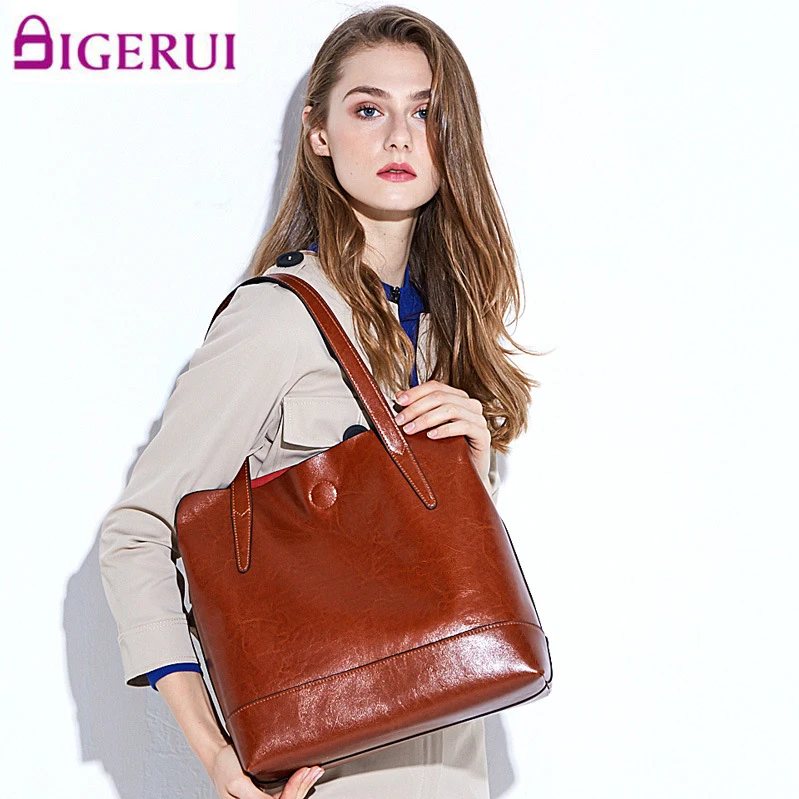

New European And American Fashion Trend Bag Ladies Handbag Women's Shoulder Bag Two-Layer Cowhide
