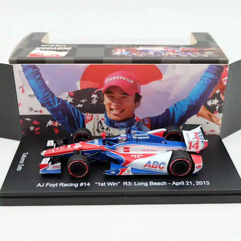

Indycar 1/43 Scale IZOD IndyCar Series Takuma Sato Long Beach 2013 SS07 AJ Foyt Racing #14 Diecasts & Toy Vehicles Resin