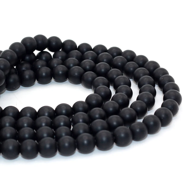 

Black Dull Polish Matte Onyx Stone Beads for Jewelry Making DIY Necklace Bracelet 4/6/8/10/12mm Strand 15"