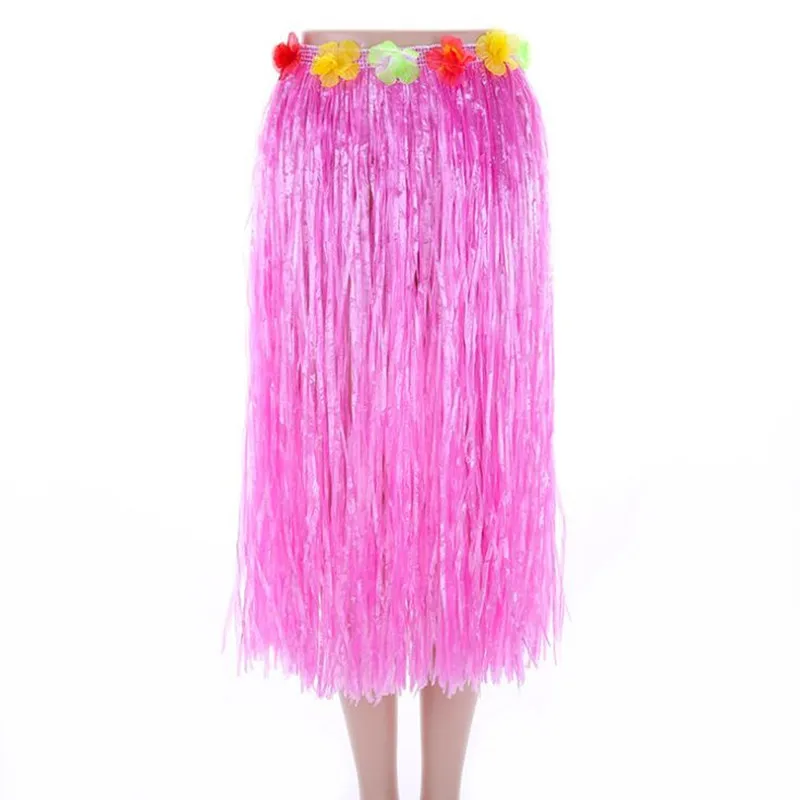 30cm 80cm Women Girls Flower Tropical Hawaiian Luau Hula Grass Skirt