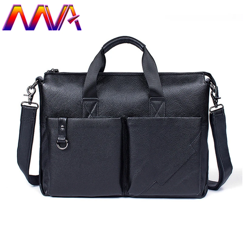 

MVA 2018 Newly Genuine leather men shoulder bag with quality cow leather men briefcase for laptop briefcase bag men handbag