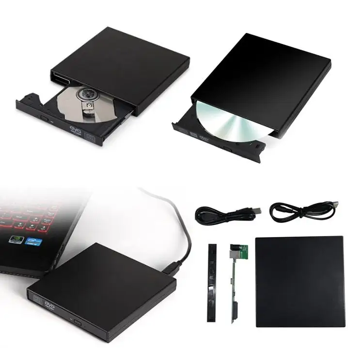 AMZDEAL тонкий жесткий USB 2,0 SATA 12,7 мм внешний CD/VCD/корпус для DVD CD-ROM чехол для ноутбука оптический привод