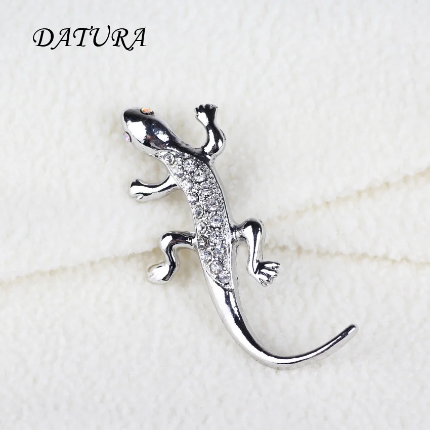Europe and the United States jewelry fashion Silver Crystal House lizard Leopard exaggerated jewelry Brooch Pins For Women