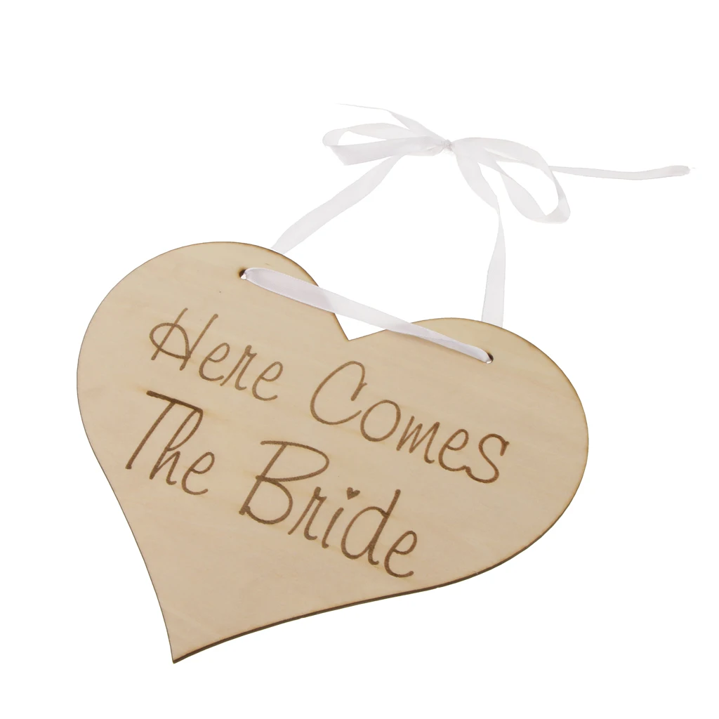 Here Comes The Bride Wedding Pageboy Flowergirl Wooden Sign Portable Ornaments Here Comes The Bride Wedding Pageboy Flowergirl Wooden Sign Portable Ornaments