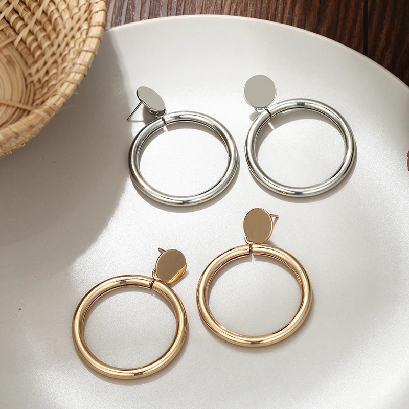 

Round Geometric Earrings 2019 Charm Women's Earrings Fashion Jewelry Statement Big Earrings For Party Girl Gift