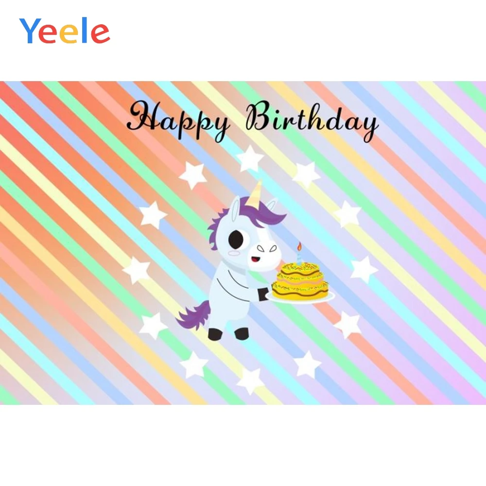 

Yeele Unicorn Colorful Baby Newborn Party Portrait Photography Backgrounds Customized Photographic Backdrops For Photo Studio