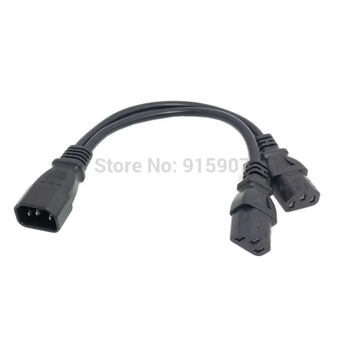 

CY Single C14 to Dual 5-15R Short Power Y Type Splitter Adapter Cable Cord