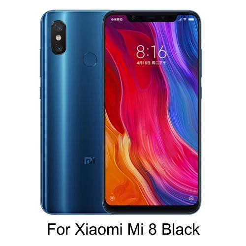 6D полное покрытие экрана Закаленное стекло пленка для Xiao mi 8 mi 8 SE телефон POCOPHONE F1 для Xiao mi A2 Lite красный mi note 6Pro mi X3 mi x2 - Цвет: For  Mi 8 Black