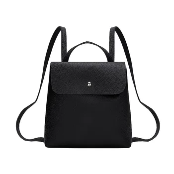 

Black School Supplies Backpack Female Pu Leather Backpack Japanese Street Bag Women's School Bag For Adolescent Girls Backpacks