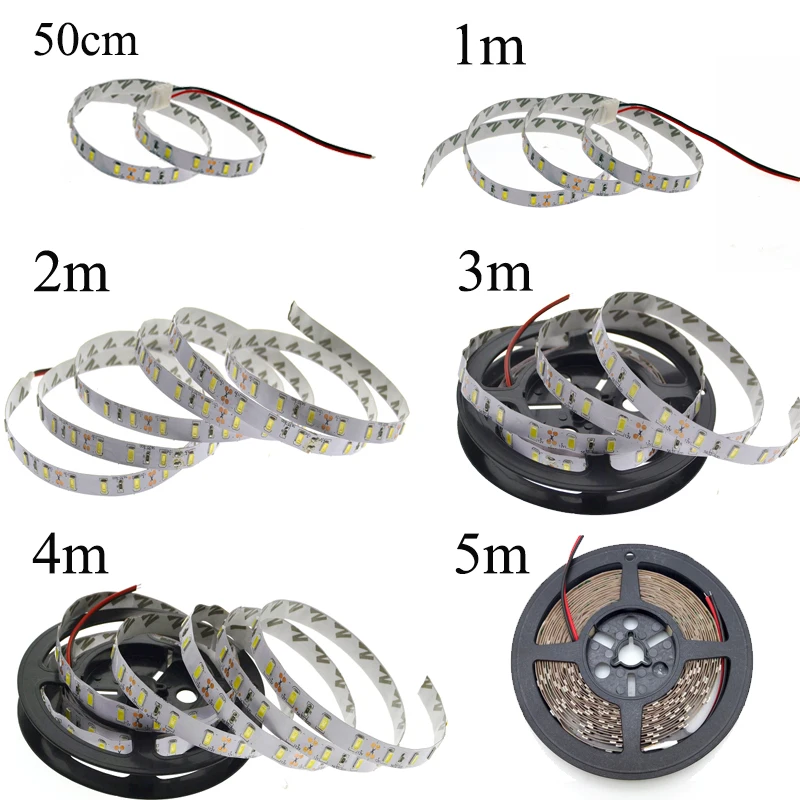1/2/3/4/5 м IP65 водонепроницаемая светодиодная лента 5630 SMD DC12V 60 светодиодов/м 5730 бар