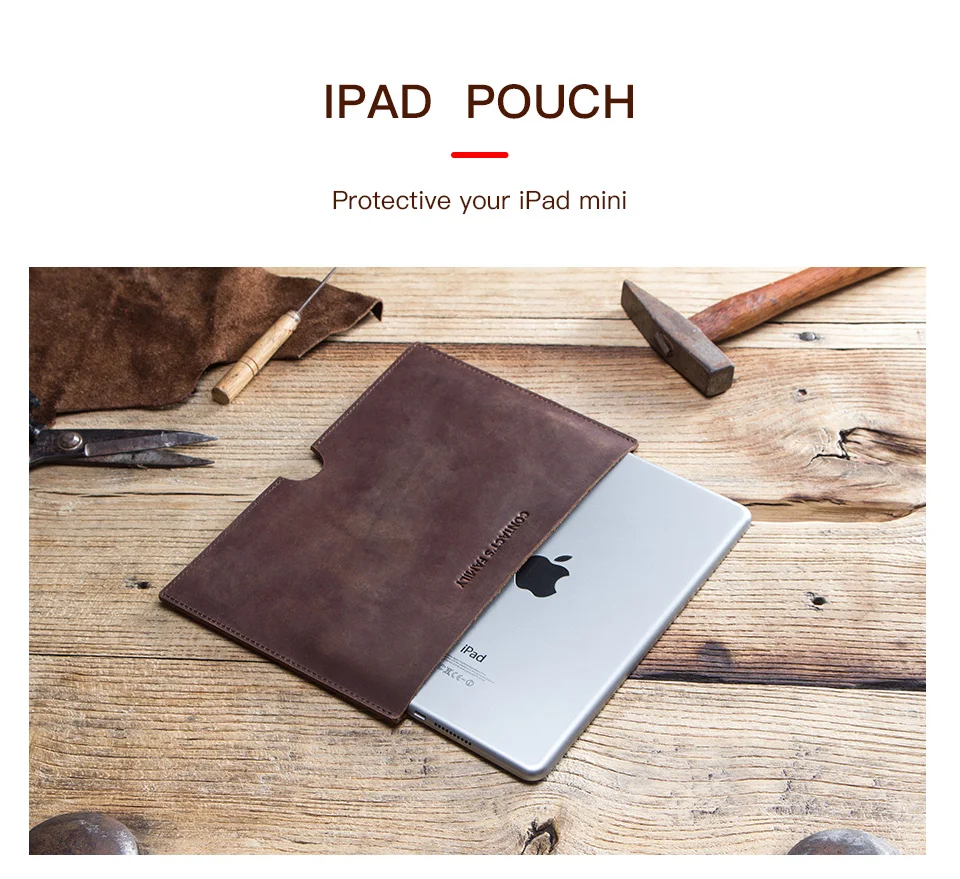 

Simple genuine Leather Tablet Sleeve Pouch Bag For iPad mini 2 3 4 5 Case Cover For iPad mini 7.9 inch With Card Holder Pocket