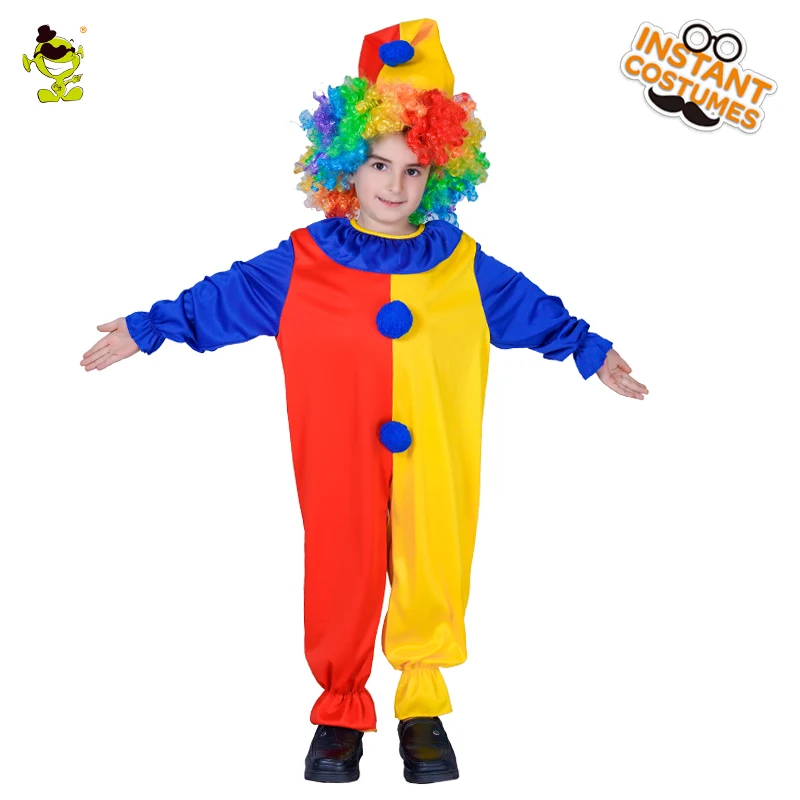 Костюмы Клоуна на Хэллоуин для детей, ролевые игры с париком, Костюмы Клоуна