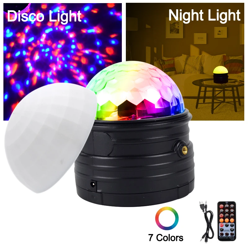 

YSH Sound Activated Disco Ball Light LED DJ Party Projector Lights RGB Stage Lighting Effect Night Light For Home KTV Wedding