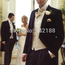 Orning стиль черный жених смокинги пик нагрудные лучший мужчина дружки мужчины свадебные костюмы жених( куртка+ брюки+ галстук+ жилет) в порядке: 1000