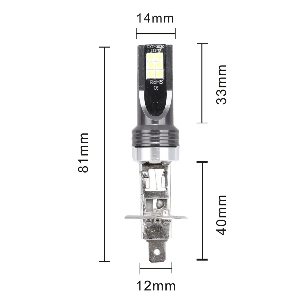 Aslent 2 шт. противотуманных фар H11 H8 H1 H3 светодиодный лампы 3030 чипы H7 H4 HB3 HB4 9005 9006 Авто фары автомобиля вождения DRL лампа 6500 k белый 12 V