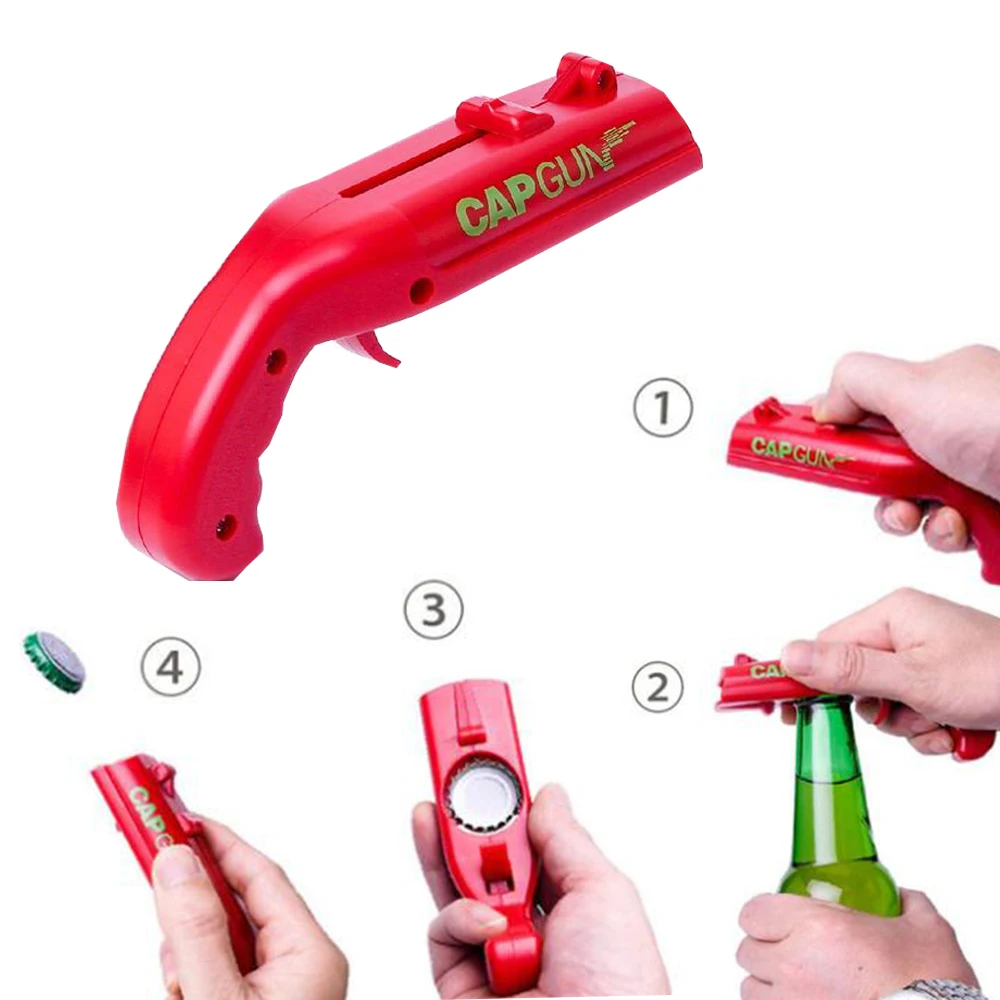 

Firing Cap Gun, Creative Flying Cap Launcher Bottle Beer Opener Can Openers Spring Cap Catapult Launcher Bar Tool Drink Opening