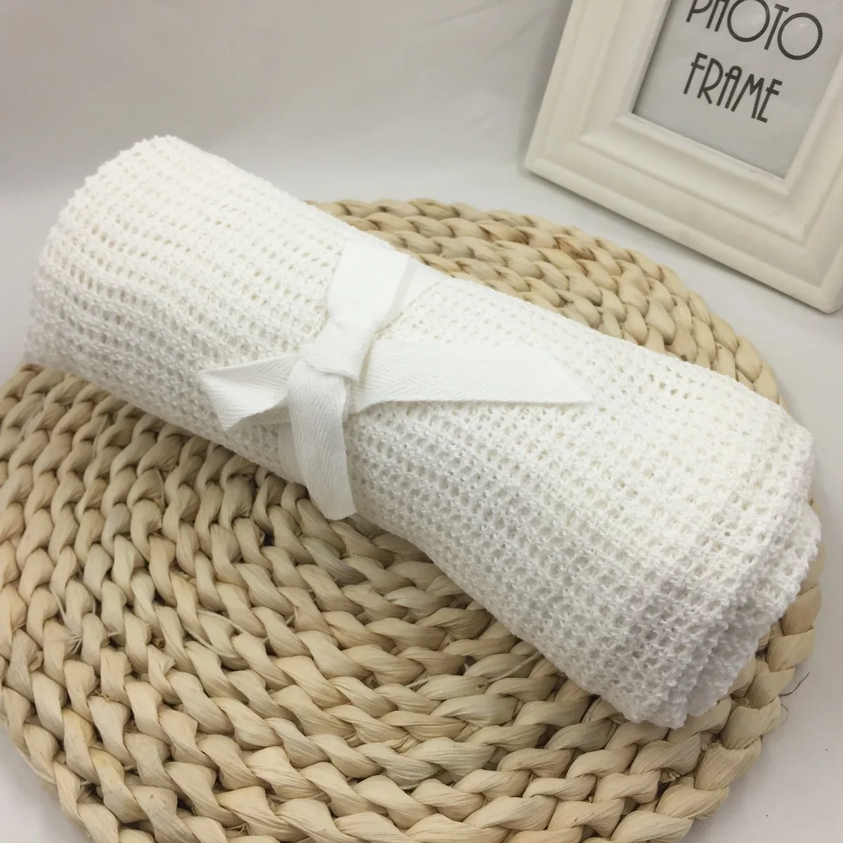 

High Quality Baby Blankets Cotton Crochet Newborn Baby Blanket Cellular Blanket Autumn Casual Sleeping Bed Supplies Hole Wrap