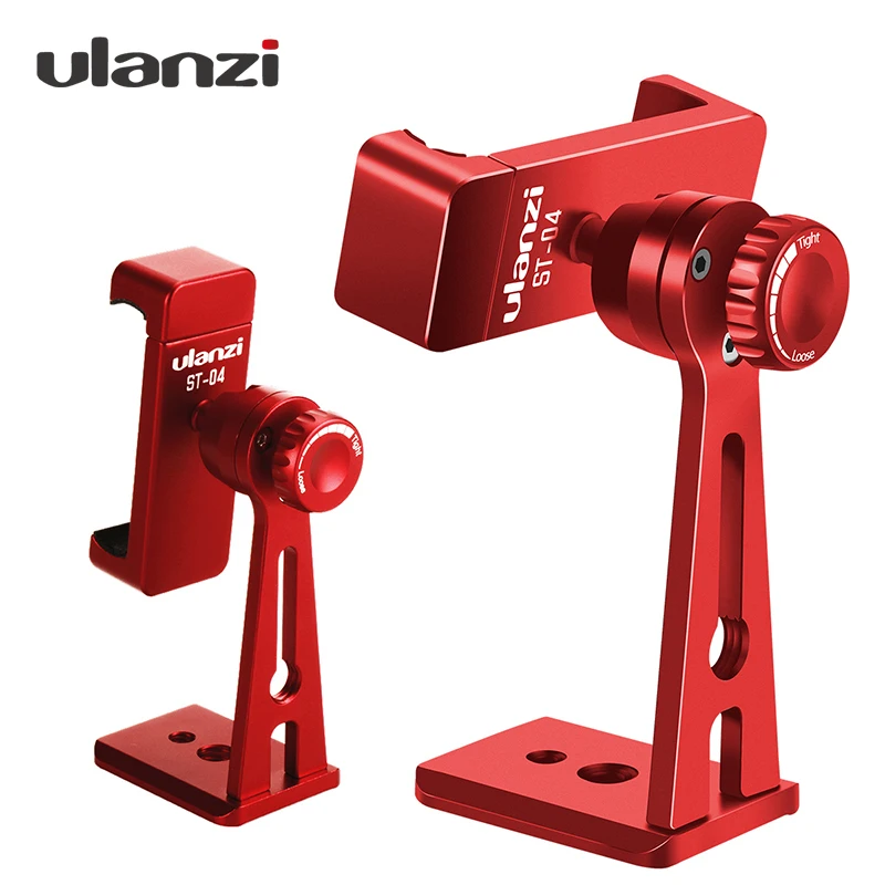  Ulanzi Adjustable ST-04 Tripod Mount Adapter Vertical 360 Rotation Phone Clipper Stand for iPhone X