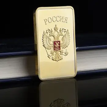 

5PCS/Lot RARE 1 OZ. SOVIET RUSSIAN USSR CCCP PURE .999 24K GOLD LAYERED INGOT BULLION BAR, free shipping