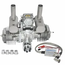 RCGF 120cc двухцилиндровый бензиновый/бензиновый двигатель двойной цилиндр с глушителем/зажигание/Свеча зажигания для радиоуправляемой модели самолета