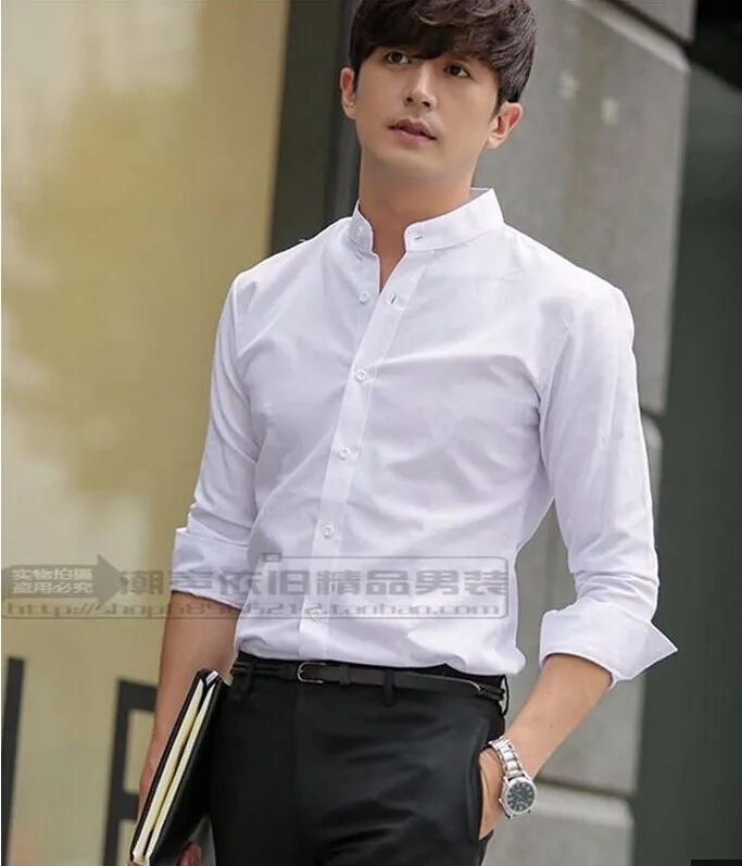 Summer men's shirt collar Men's long 