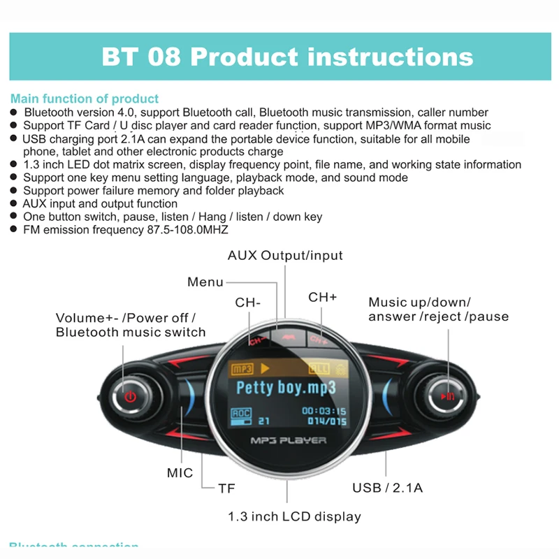 E0551 BT08 Bluetooth Car Kit (12)