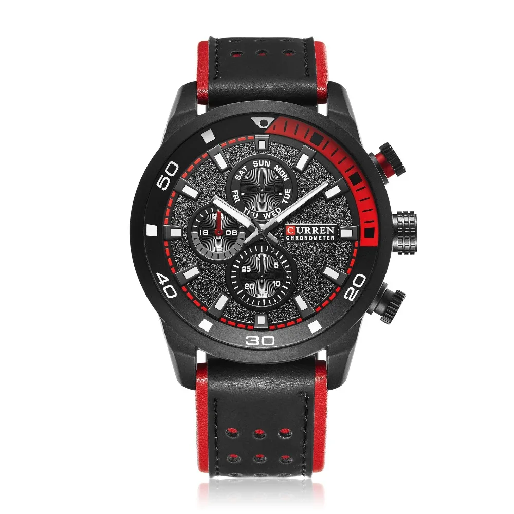 

2019 CURREN True Men Military Watch Brown Leather Belt Sport Wristwatch Men Top Brand Luxury Quartz Male Clock Saat Dropshipping