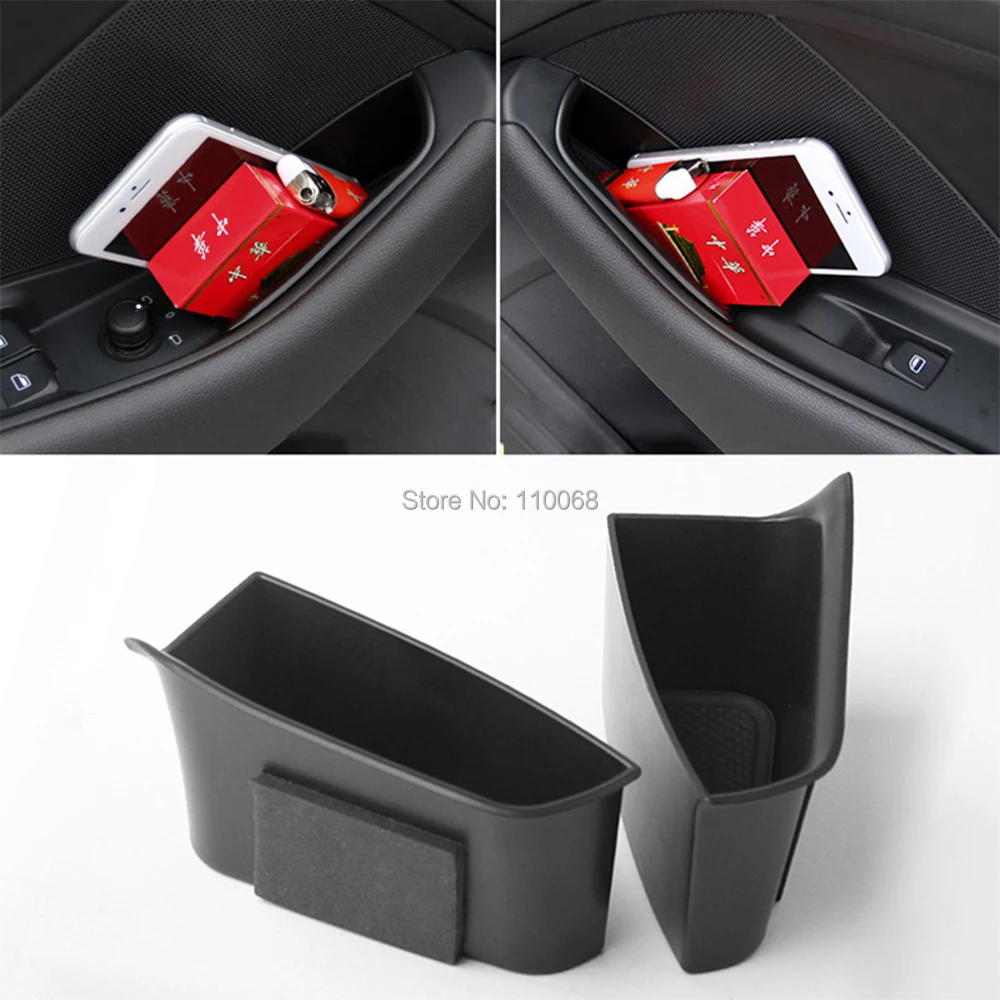 2 pc Back Door Handle Armrest Storage Box fit for Audi A3 2014 2016 Car Accessoriesin Stowing