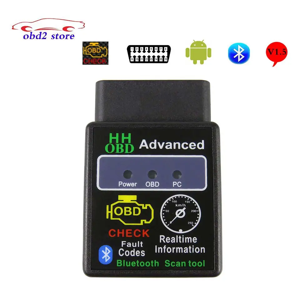 Advanced HH OBD ELM327 Bluetooth V1.5 OBD2 ELM 327 V 1.5 Car Diagnostic