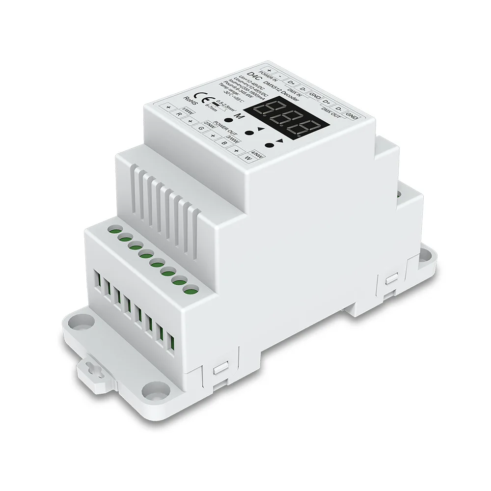 D4C 4-канальный Din DMX512 декодер постоянного тока 12-48VDC4CH выход с дисплеем для