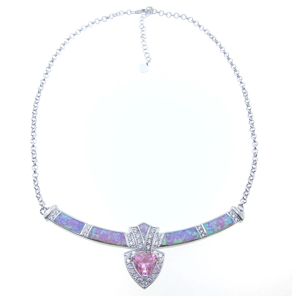 

Fashion Jewelry Big Pendant Opal Jewelry Silver Plated Women Pendants Necklace Pink Fire Opal Pendant for Women Christmas gift