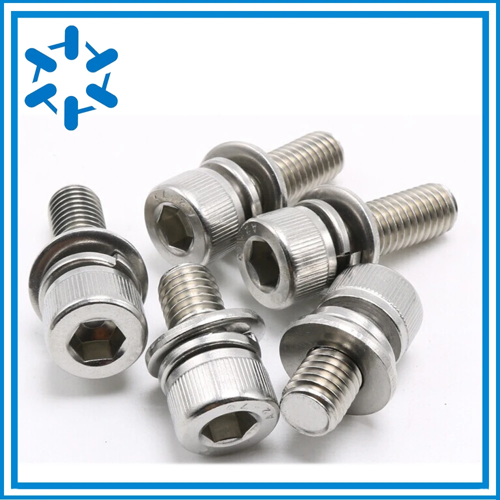 

500pcs/lot Stainless steel hexagaon socket head sems cap bolt cap screw M2*8/10