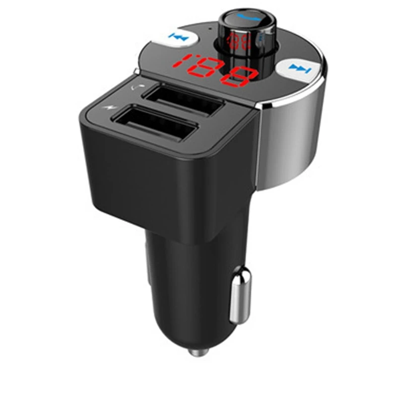 12V-24V Car Bluetooth FM Transmitter MP3 Player with Dual USB Ports Support USB Flash Drive/TF Car Kit Compact Light Weight