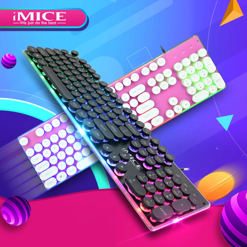 Проводная игровая USB клавиатура IMICE со светодиодной подсветкой и русской