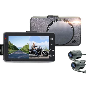

Dual Camera 3 Inch LCD Screen Video Recorder Driving Recorder Motorcycle Car DVR Automobile Tachograph Waterproof