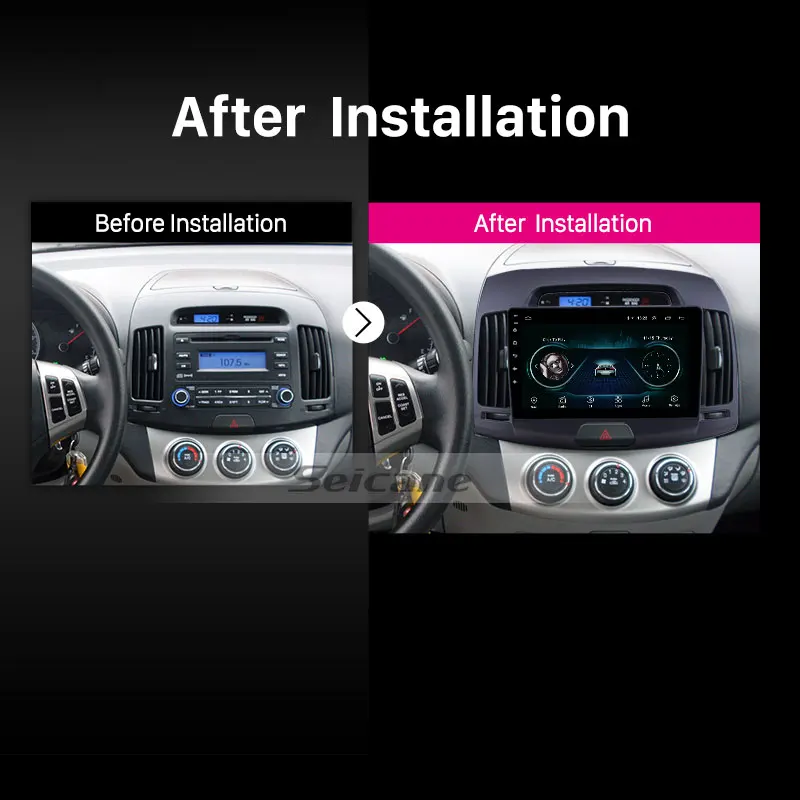 Автомобильный мультимедийный плеер Seicane Android 8 1 2 Din GPS Авторадио для Hyundai Elantra 2007 2008
