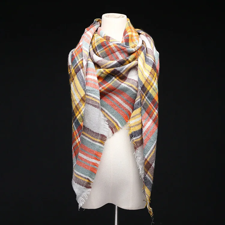 Зимний модный дизайнерский кашемировый треугольный шарф Женская шаль акриловый Кейп одеяло плед платок Прямая поставка - Цвет: 10